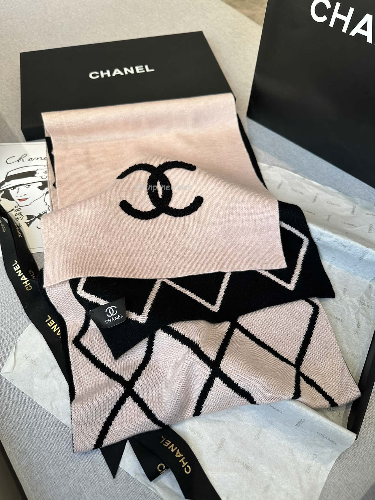 Chanel 2024 New 24b Cashmere Knitted Scarf 30x180cm (7) - newkick.app